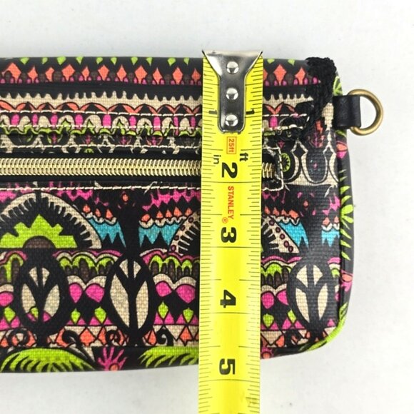 Sakroots Coated Canvas Double Bifold Wallet Clutch Multi Neon Boho Art-To-Wear - Picture 15 of 16